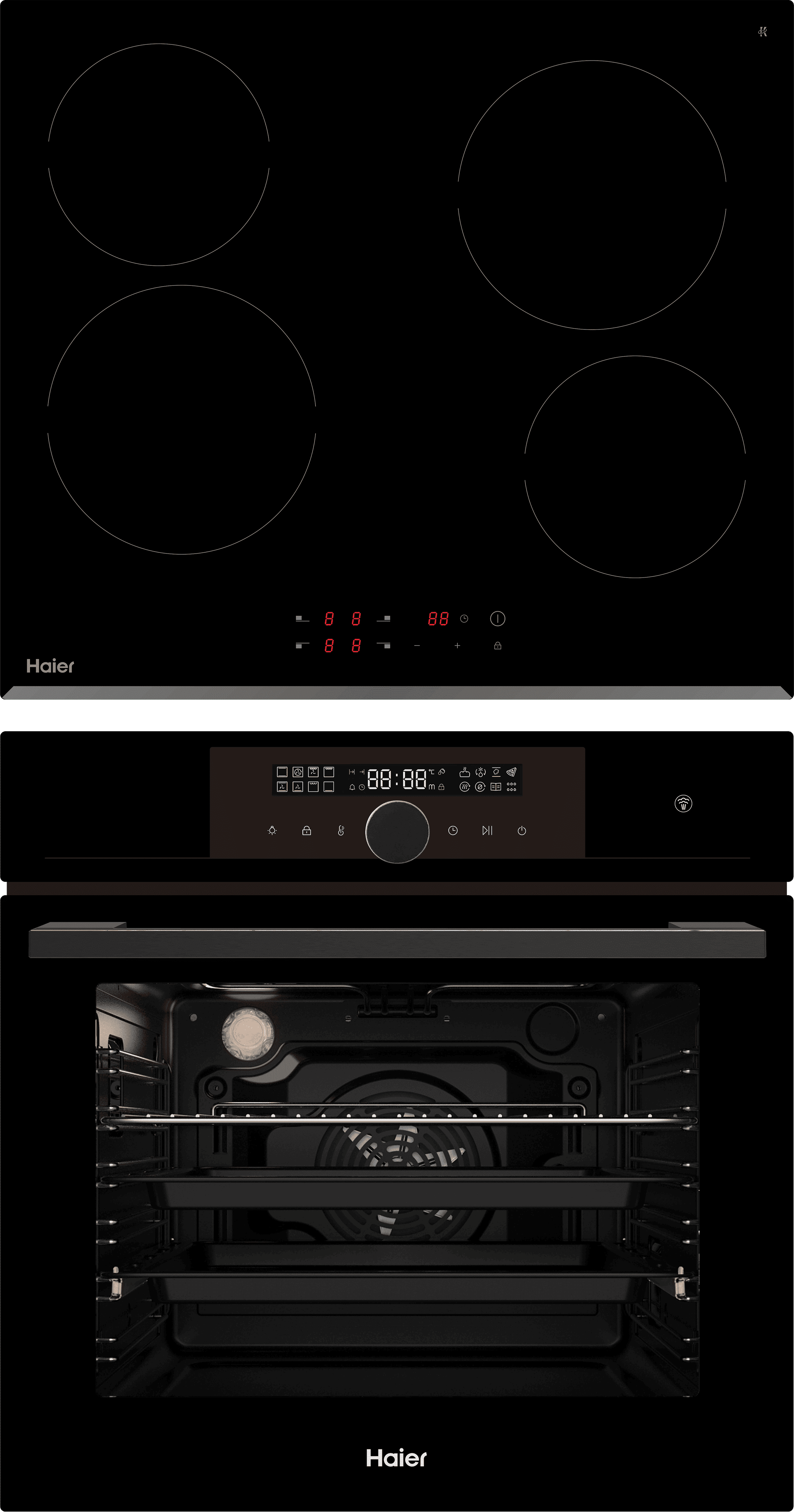 Комплект Haier духовой шкаф HOX-FP5RAGB + стеклокерамическая варочная панель HHY-C64RVB фото #1