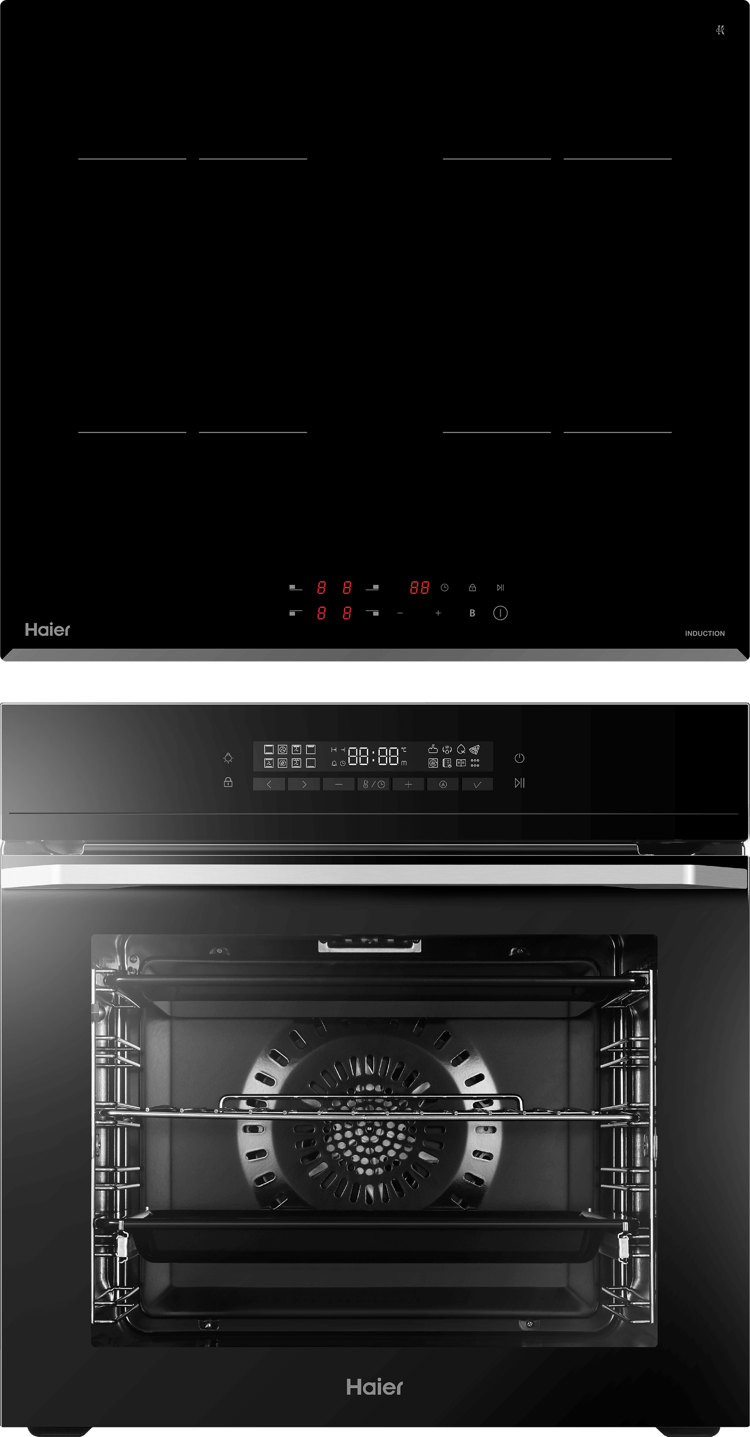 Комплект Haier духовой шкаф HOQ-F5AAGB + индукционная варочная панель HHY-Y64PVB фото #1